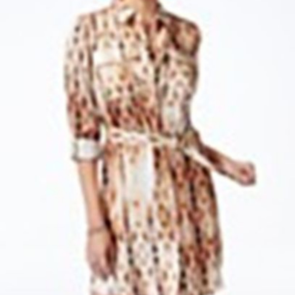 NEW~$99 Jessica Simpson Emerson Printed Shirtdress MACY'S - ANIMAL PRINT